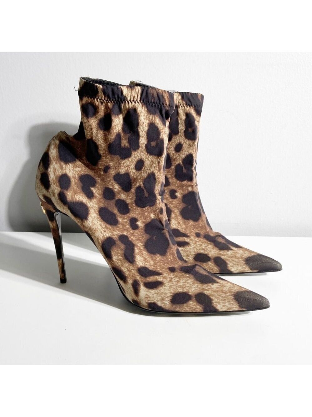 New Dolce & Gabbana X Kim Leopard Printed Ankle Boots size 37 - Picture 3 of 12